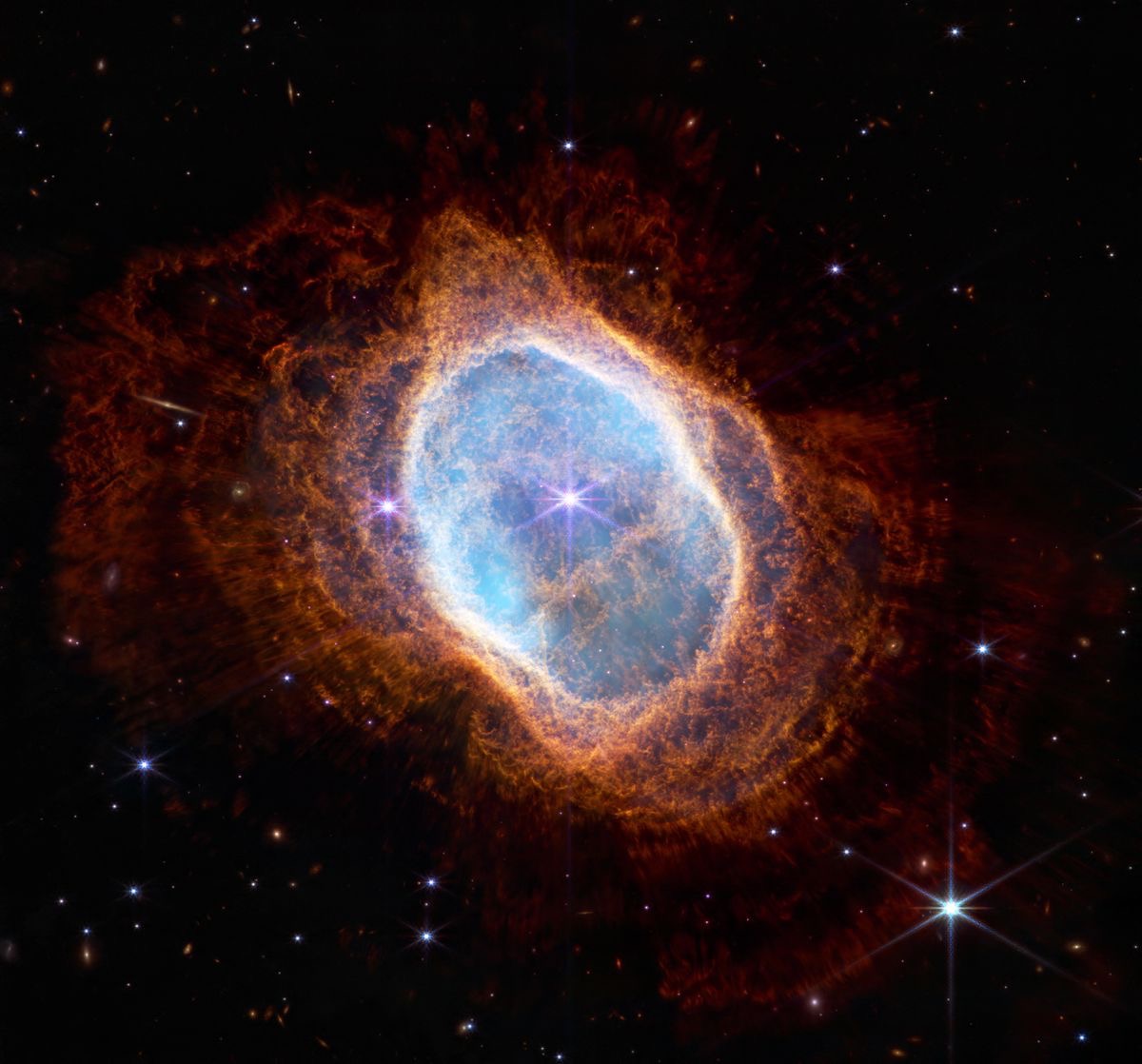 An observation of a planetary nebula from the James Webb Space Telescope | image tagged in awesome,pics,photography | made w/ Imgflip meme maker