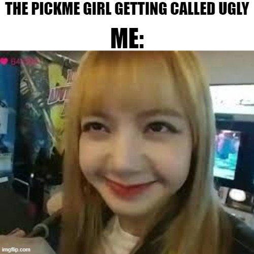 Lisa Smirking | THE PICKME GIRL GETTING CALLED UGLY; ME: | image tagged in pickmegirl | made w/ Imgflip meme maker