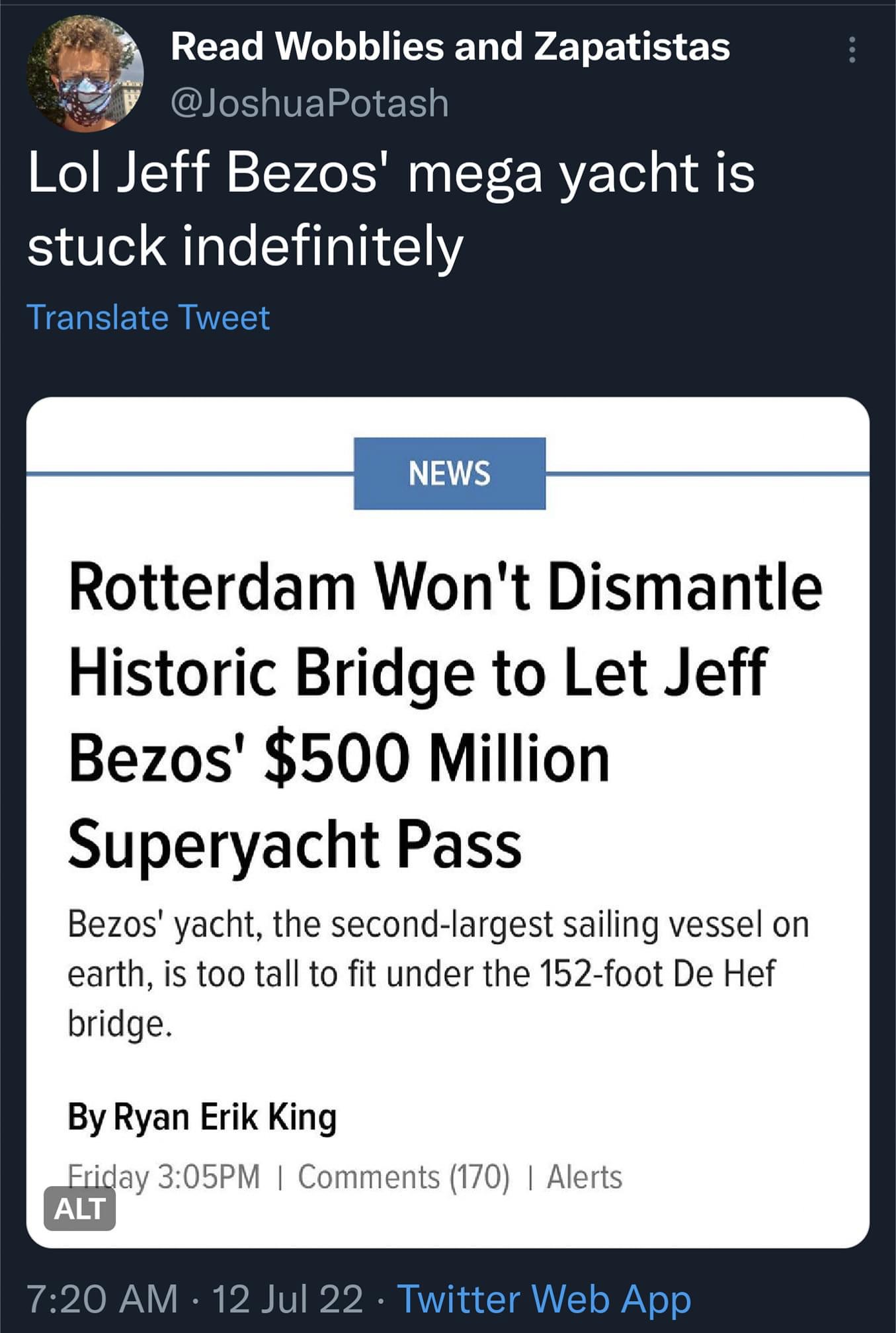 Jeff Bezos yacht stuck Blank Meme Template