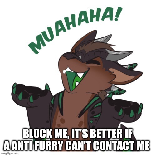 BLOCK ME, IT’S BETTER IF A ANTI FURRY CAN’T CONTACT ME | made w/ Imgflip meme maker