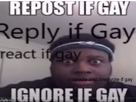 upvote and downvote if gay | image tagged in gay | made w/ Imgflip meme maker