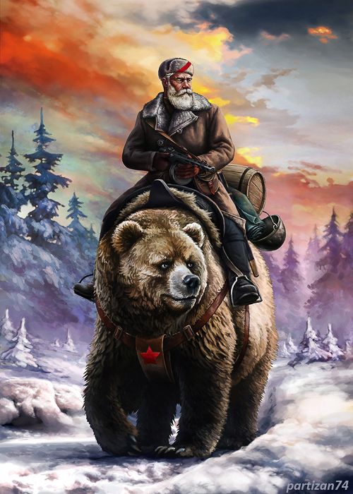 High Quality Slavic Bear Patrol Blank Meme Template