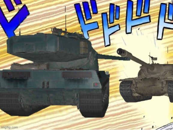 AMX 50B VS T57 Heavy | image tagged in jojo's walk | made w/ Imgflip meme maker