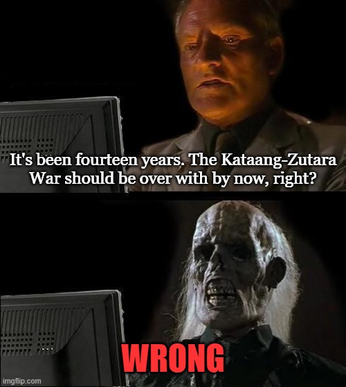 The sad part is, despite Kataang being endgame, it'll never end | It's been fourteen years. The Kataang-Zutara War should be over with by now, right? WRONG | image tagged in memes,i'll just wait here,avatar the last airbender | made w/ Imgflip meme maker