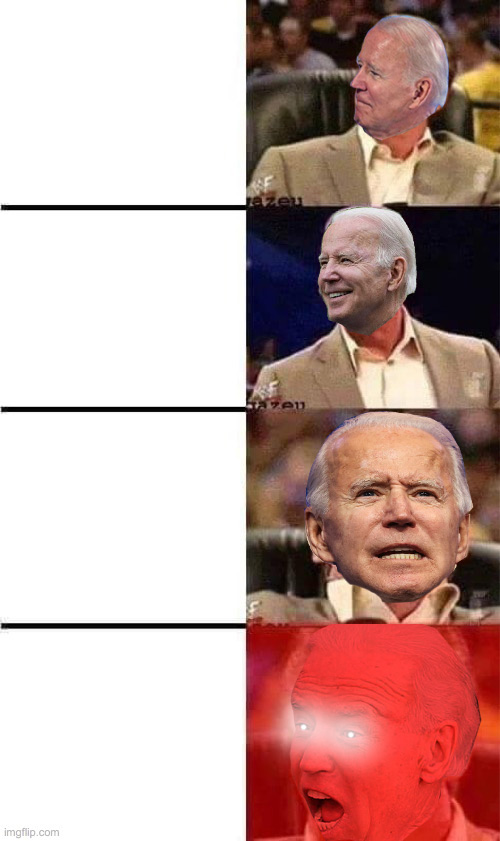High Quality BlueMAGA Biden Vince McMahon substitute w/glowing eyes Blank Meme Template
