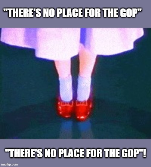 There's no place for the GOP | "THERE'S NO PLACE FOR THE GOP"; "THERE'S NO PLACE FOR THE GOP"! | image tagged in there's no place for the gop | made w/ Imgflip meme maker