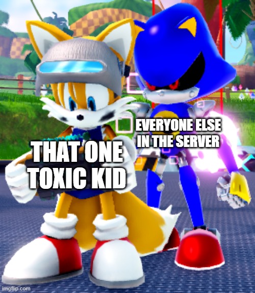 Toxic Kids, they're EVERYWHERE! | EVERYONE ELSE IN THE SERVER; THAT ONE TOXIC KID | image tagged in that one scene in henry stickmin | made w/ Imgflip meme maker