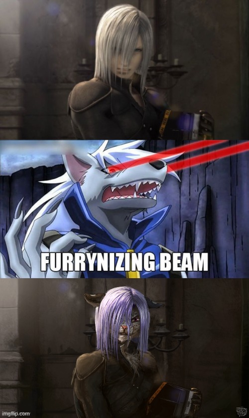 Flawless. (By Faily_Tales) | image tagged in furrynizing beam,furry,memes,flawless,final fantasy,kadaj | made w/ Imgflip meme maker