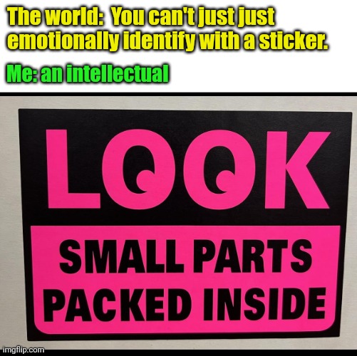 Self Burn... Those are rare. | The world:  You can't just just emotionally identify with a sticker. Me: an intellectual | image tagged in blank black,self esteem,ohhhhhhhhhhhh | made w/ Imgflip meme maker