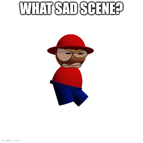 Blank Transparent Square Meme | WHAT SAD SCENE? | image tagged in memes,blank transparent square | made w/ Imgflip meme maker