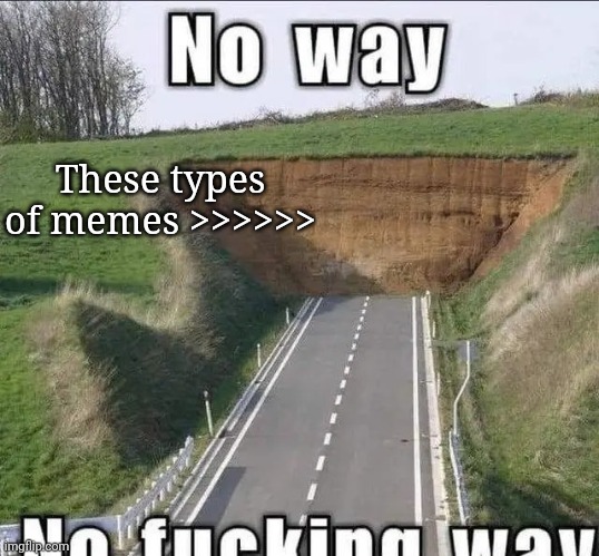 No way | These types of memes >>>>>> | image tagged in no way | made w/ Imgflip meme maker