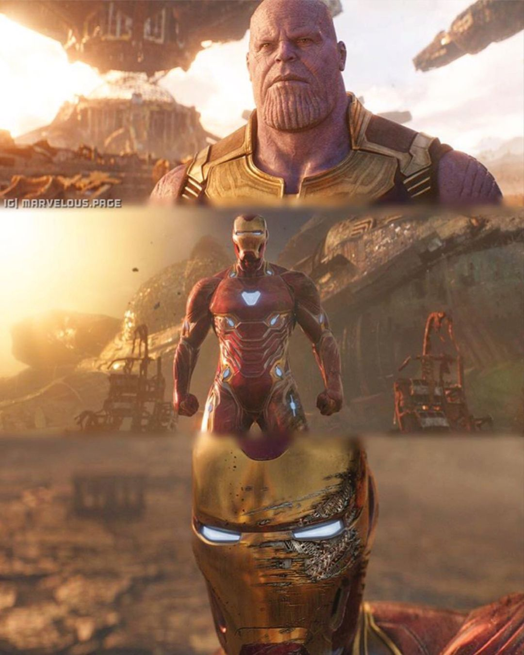 High Quality thanos and iron man Blank Meme Template