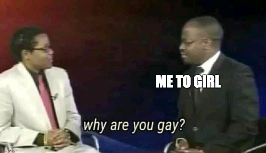Why are you gay? | ME TO GIRL | image tagged in why are you gay | made w/ Imgflip meme maker