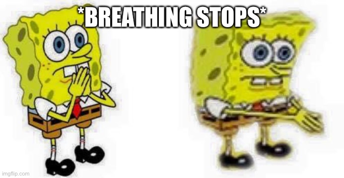spongebob breathes in  | *BREATHING STOPS* | image tagged in spongebob breathes in | made w/ Imgflip meme maker