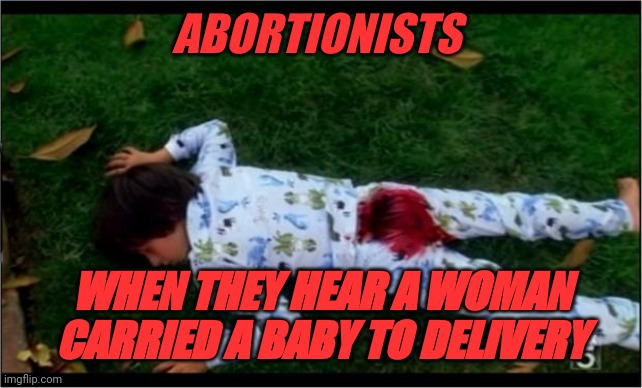 Bloody butthurt | ABORTIONISTS; WHEN THEY HEAR A WOMAN CARRIED A BABY TO DELIVERY | image tagged in bloody butthurt,abortionists,demsmurderbabies | made w/ Imgflip meme maker