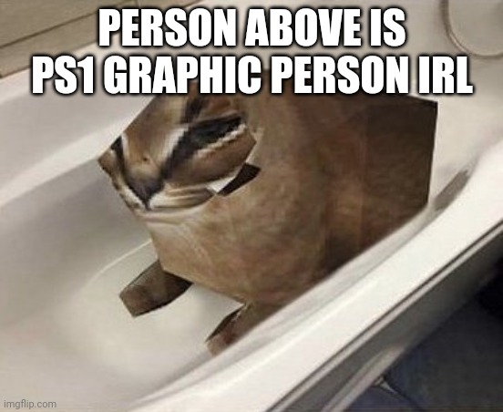 PERSON ABOVE IS PS1 GRAPHIC PERSON IRL | made w/ Imgflip meme maker