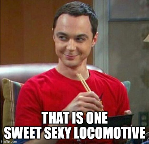 Sheldon Chinese Food | THAT IS ONE SWEET SEXY LOCOMOTIVE | image tagged in sheldon chinese food | made w/ Imgflip meme maker