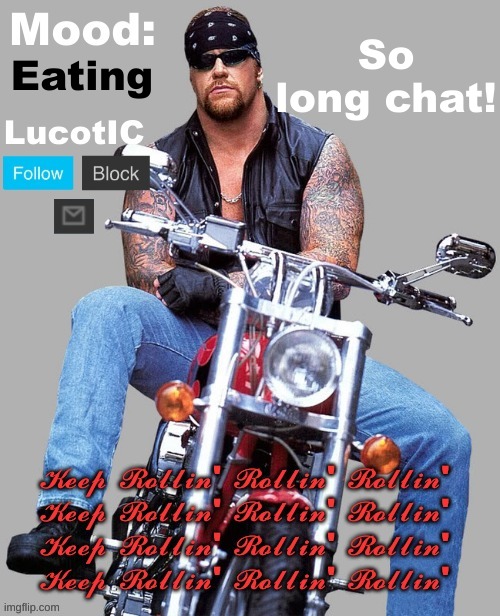 Peace out Holla bye | So long chat! Eating | image tagged in the american bad-a template | made w/ Imgflip meme maker