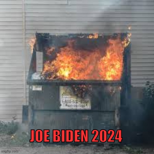 Joe Biden | JOE BIDEN 2024 | image tagged in dumpster fire,joe biden,president,trump,government,memes | made w/ Imgflip meme maker