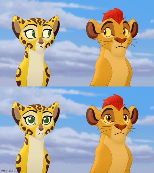 Kion and Fuli Side-eye | image tagged in kion and fuli side-eye | made w/ Imgflip meme maker