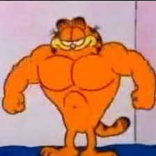 High Quality Buff garfield Blank Meme Template