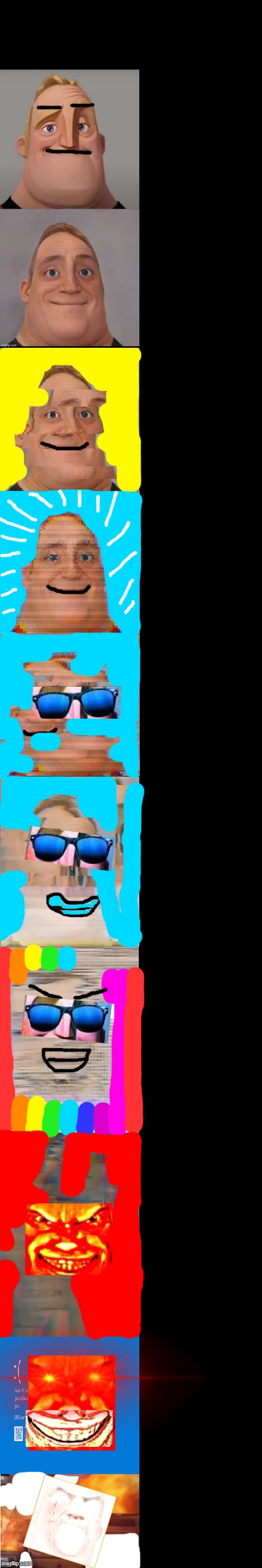 mr incredible becoming glitched and canny at the same time | image tagged in mr incredible becoming glitched template | made w/ Imgflip meme maker