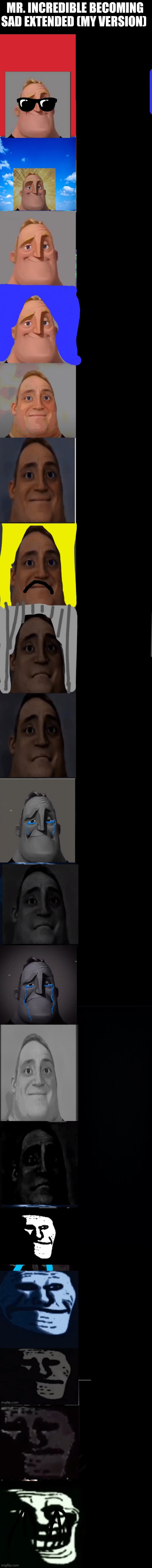 Mr. Incredible becoming sad (Hint from Siniy Qrandash) | MR. INCREDIBLE BECOMING SAD EXTENDED (MY VERSION) | image tagged in mr incredible becoming sad 3rd extension | made w/ Imgflip meme maker