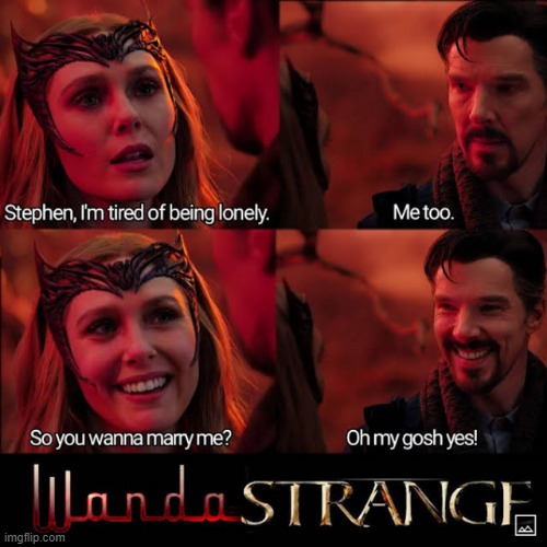 Mystical Marriage | image tagged in wanda,dr strange | made w/ Imgflip meme maker