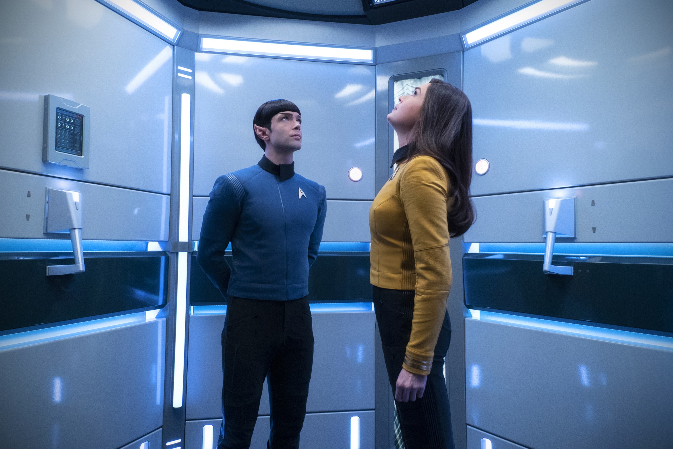 Spock and Una of the USS Enterprise Blank Meme Template