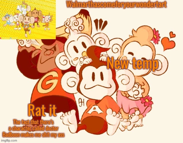 New temp; Rat it | image tagged in super monkey ball temp | made w/ Imgflip meme maker