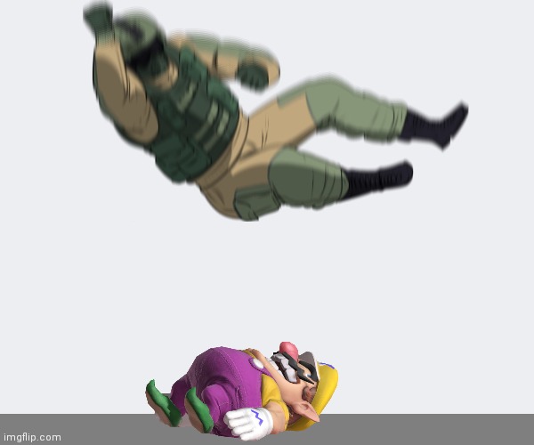 WarioGetsElbowSlammed.mp3 | image tagged in wario,wario dies,fuze elbow dropping a hostage | made w/ Imgflip meme maker