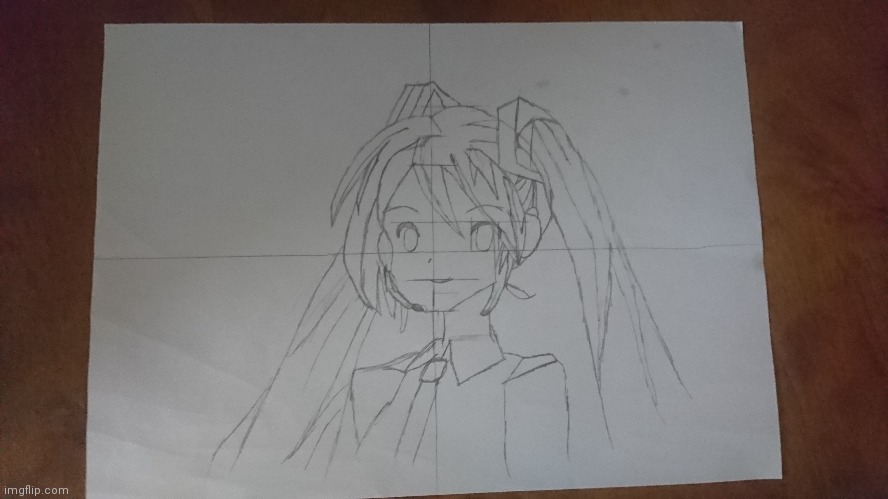 my very first attempt to draw miku | image tagged in vocaloid | made w/ Imgflip meme maker