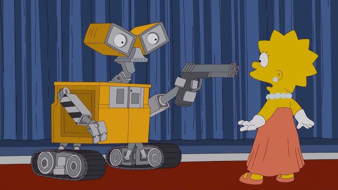 High Quality Lisa at gunpoint with wall e Blank Meme Template