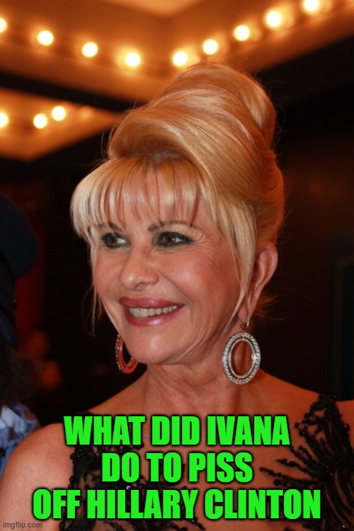 yep | WHAT DID IVANA DO TO PISS OFF HILLARY CLINTON | image tagged in ivana trump | made w/ Imgflip meme maker