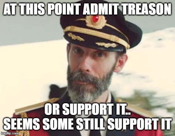 Captain Obvious | AT THIS POINT ADMIT TREASON OR SUPPORT IT.. SEEMS SOME STILL SUPPORT IT | image tagged in captain obvious | made w/ Imgflip meme maker