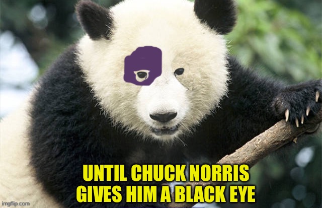UNTIL CHUCK NORRIS GIVES HIM A BLACK EYE | made w/ Imgflip meme maker