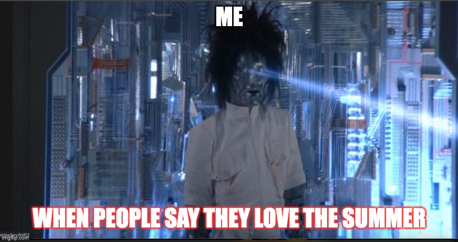 me when people say they love the summer | ME; WHEN PEOPLE SAY THEY LOVE THE SUMMER | image tagged in superman,robot,summer,heat | made w/ Imgflip meme maker