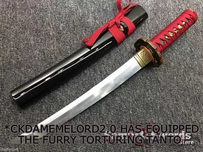 *CKDAMEMELORD2.0 HAS EQUIPPED THE FURRY TORTURING TANTO | made w/ Imgflip meme maker