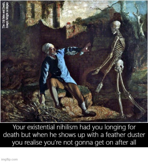 Death Wish | image tagged in art memes,enlightenment,suicidal,depressed,cleaning,walking dead | made w/ Imgflip meme maker