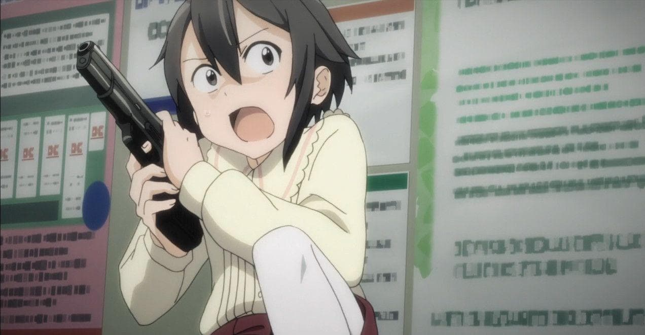 anime girl gun Blank Meme Template
