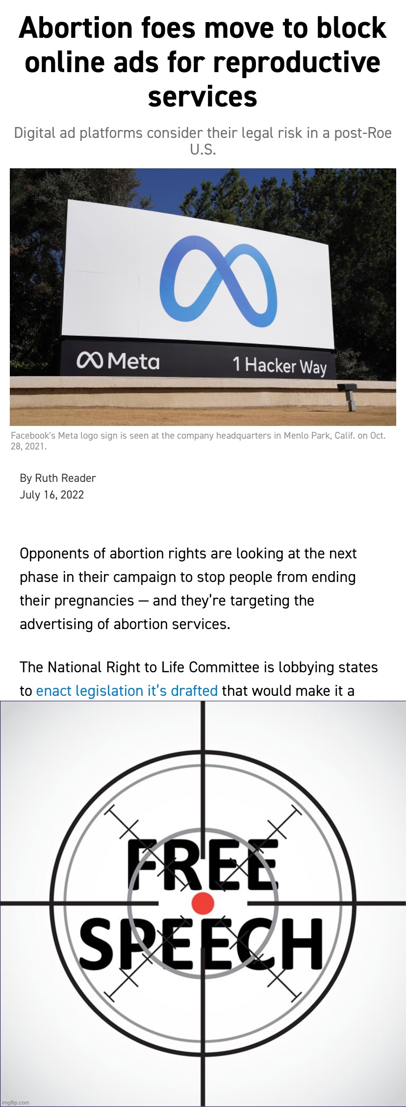 The next inevitable abortion battleground: Can “pro-life” states Karenize the speech of the rest? | image tagged in anti-abortion free speech hypocrites,free speech | made w/ Imgflip meme maker