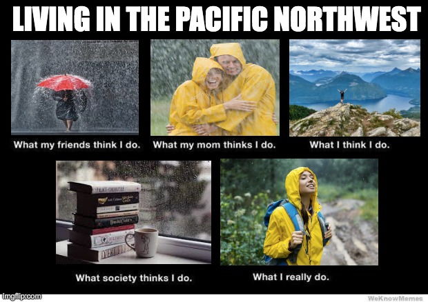What people think I do | LIVING IN THE PACIFIC NORTHWEST | image tagged in what people think i do | made w/ Imgflip meme maker