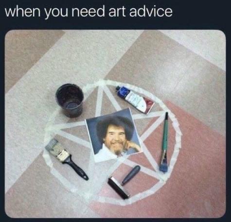 Bob Ross art advice Blank Meme Template