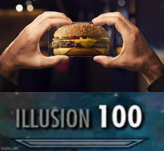 Burger optical illusion | image tagged in illusion 100,funny,memes,mcdonald's,optical illusion,the trickster | made w/ Imgflip meme maker