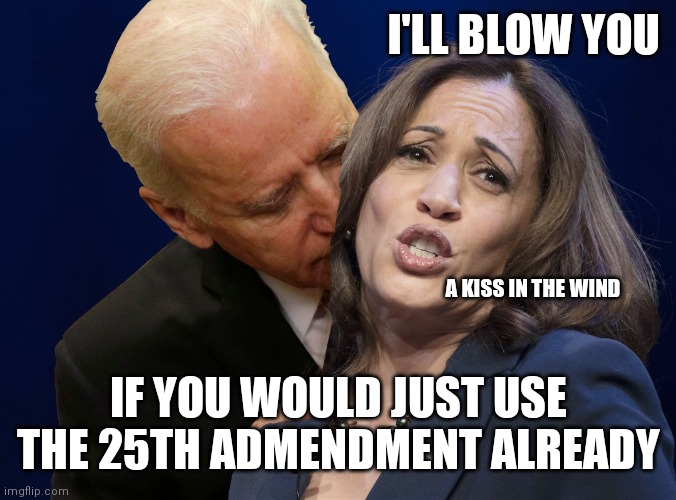 Come On Republicans, We Gave You An Easy Homerun | I'LL BLOW YOU; A KISS IN THE WIND; IF YOU WOULD JUST USE THE 25TH ADMENDMENT ALREADY | image tagged in biden sniffing kamala harris,watch,shitstorm,wiggle,for me,2022 | made w/ Imgflip meme maker