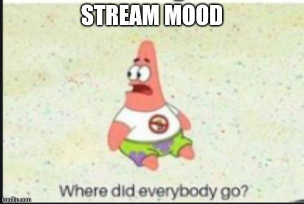 alone patrick | STREAM MOOD | image tagged in alone patrick | made w/ Imgflip meme maker