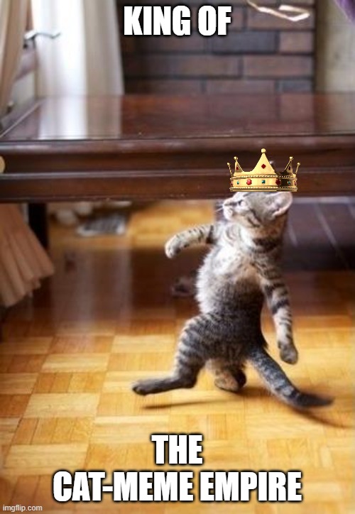 Cool Cat Stroll Meme | KING OF THE CAT-MEME EMPIRE | image tagged in memes,cool cat stroll | made w/ Imgflip meme maker