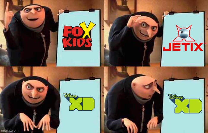 Fox kids jerks Disney xd | image tagged in memes,gru's plan | made w/ Imgflip meme maker