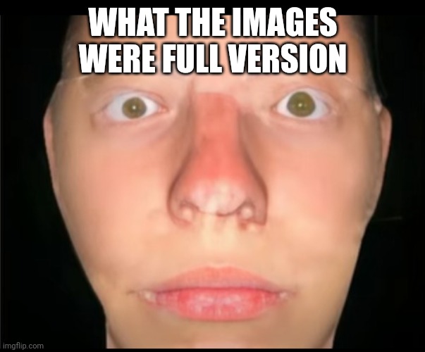 Yeah | WHAT THE IMAGES WERE FULL VERSION | image tagged in creepy face,demonic,nightmare,dumb | made w/ Imgflip meme maker