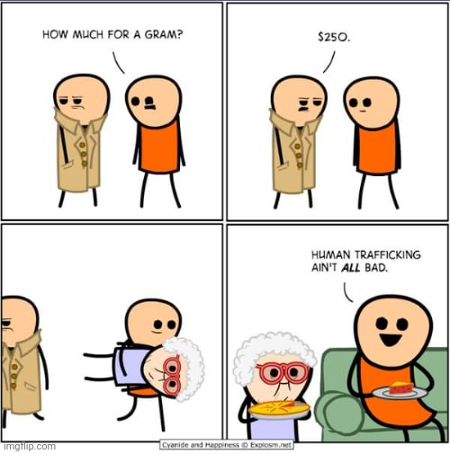 Human trafficking | image tagged in cyanide and happiness,human,trafficking,comics,comics/cartoons,pie | made w/ Imgflip meme maker
